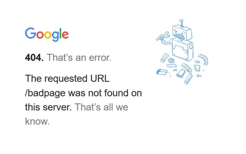 404 not found google