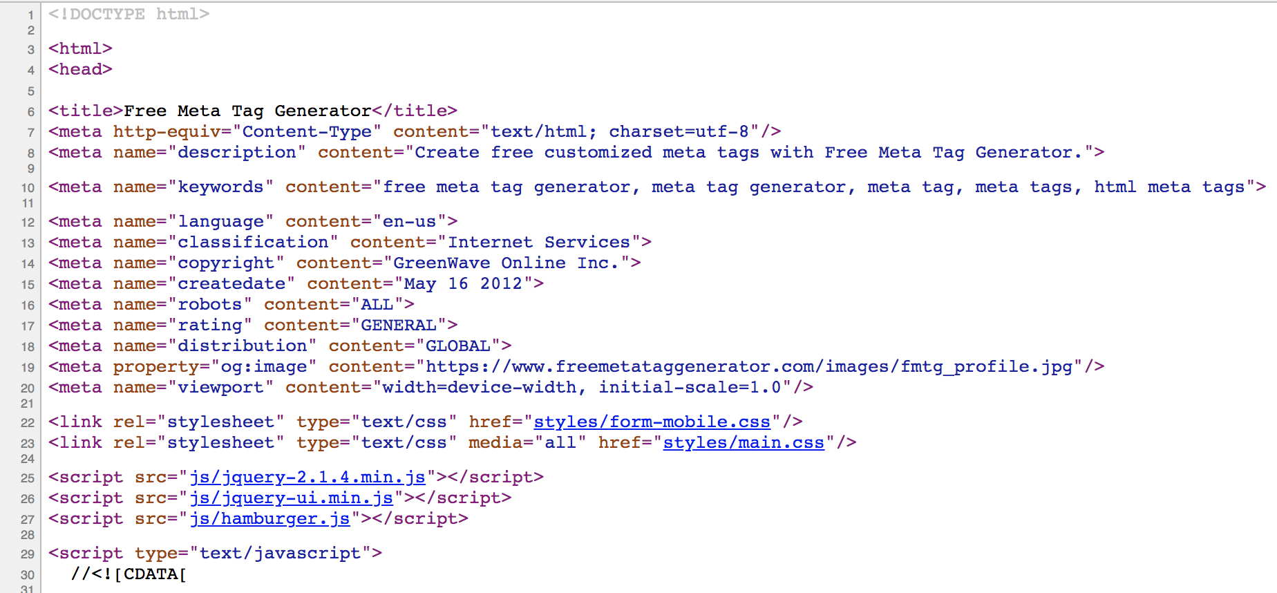 meta data script