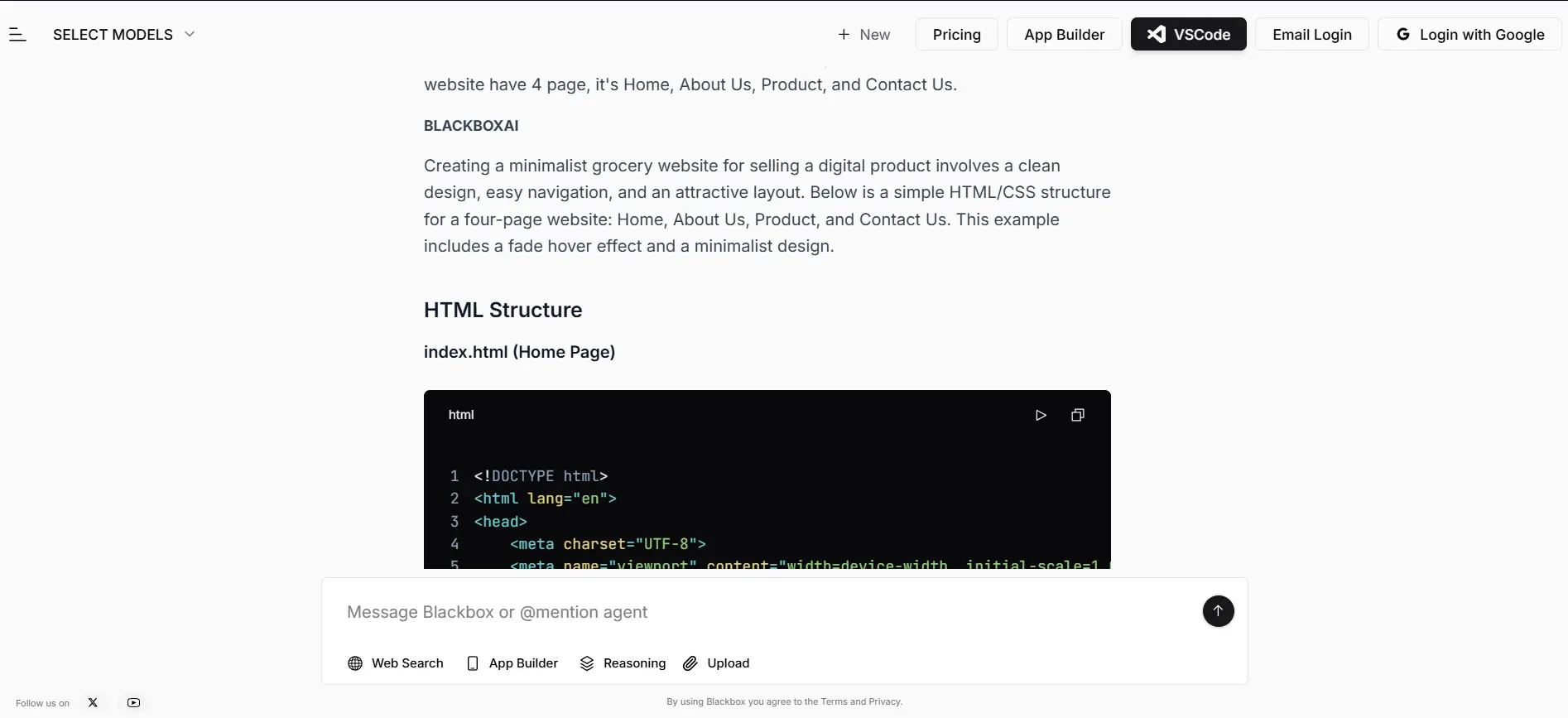 file html website
