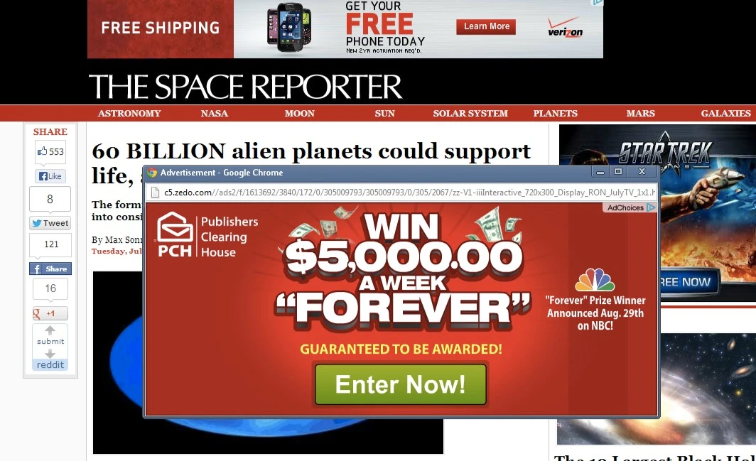 website penuh iklan